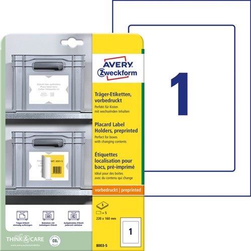 Positioneeretiket Avery 8003 220x160 bedrukt 5st 5 Vel-2