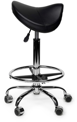 Premium zadelkruk zwart standaard met voetring 1 Stuk-2