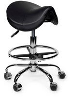 Premium zadelkruk zwart laag met voetring 1 Stuk-3