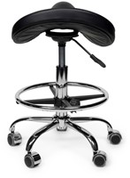 Premium zadelkruk zwart laag met voetring 1 Stuk-1