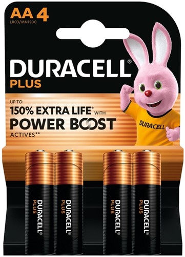 Batterij Duracell Plus Powerboost AA X4 4 Stuk