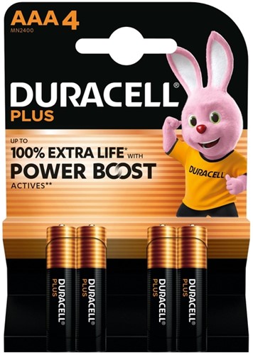 Batterij Duracell Plus Powerboost AAA X4 4 Stuk