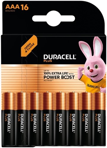 Batterij Duracell Plus Powerboost AAA X16 16 Stuk