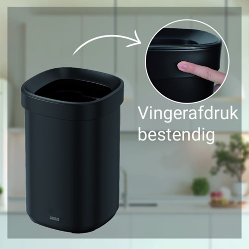 Afvalbak Desq open inworp 20 liter metaal zwart 1 Stuk-2