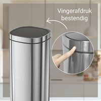 Afvalbak Desq Touch 30 liter RVS zilver 1 Stuk-2
