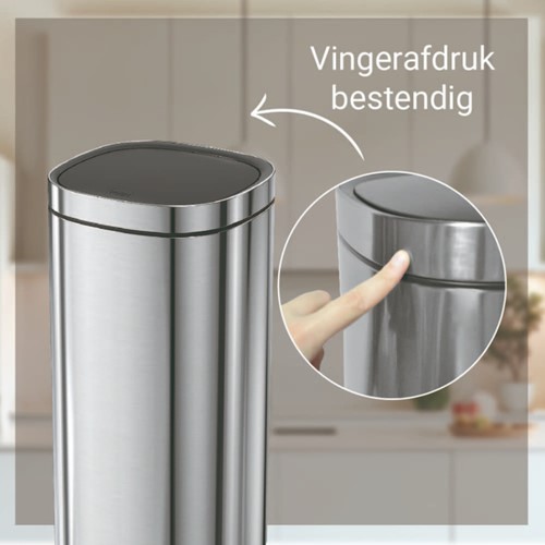 Afvalbak Desq Touch 50 liter RVS zilver 1 Stuk-2