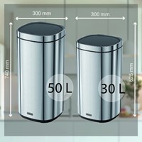 Afvalbak Desq Touch 50 liter RVS zilver 1 Stuk-2