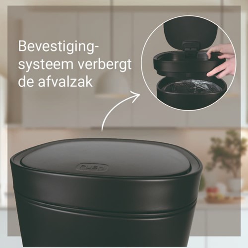 Afvalbak Desq Touch 30 liter RVS zwart 1 Stuk-1