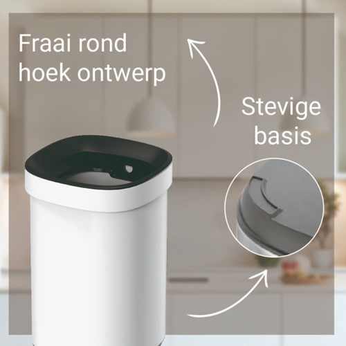 Afvalbak Desq open inworp 20 liter metaal wit 1 Stuk-1