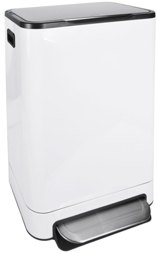 Afvalbak Desq pedaalemmer 40 liter RVS wit 1 Stuk