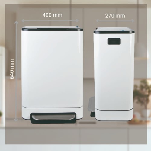 Pedaalemmer Desq 40 liter RVS wit 1 Stuk-1