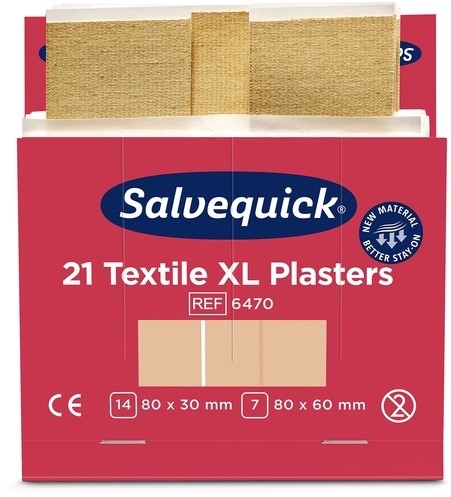 Pleisters Salvequick textiel extra groot 6x21st 6 pak