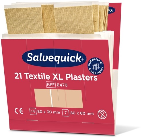 Pleisters Salvequick textiel extra groot 6x21st 6 pak-1