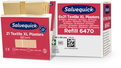 Pleisters Salvequick textiel extra groot 6x21st 6 pak