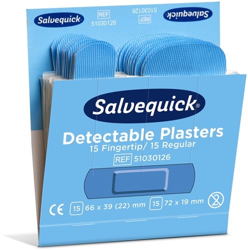 Pleisters Salvequick blauw detectabel mix 6x30st 6 pak-2