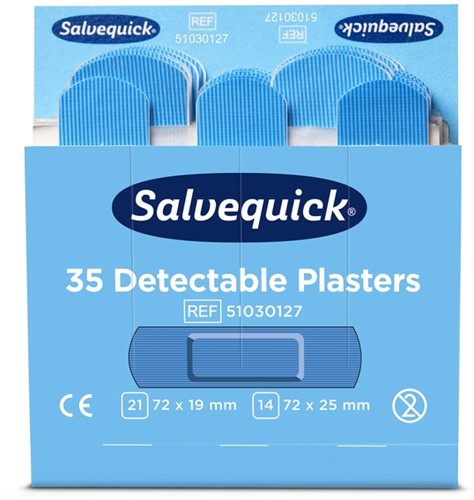 Pleisters Salvequick detectabel refill 6x35st 6 pak