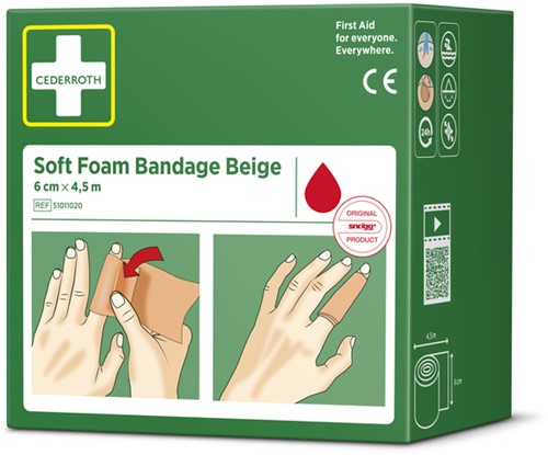 Bandage Cederroth Soft Foam beige 6cmx4.5m 1 Stuk-3