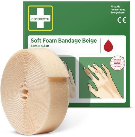 Bandage Cederroth Soft Foam beige 3cmx4.5m 1 Stuk-2