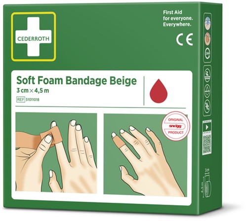 Bandage Cederroth Soft Foam beige 3cmx4.5m 1 Stuk-3