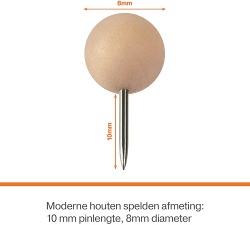 Punaises Nobo hout voor memobord 40st 40 Stuk-2