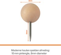 Punaises Nobo hout voor memobord 40st 40 Stuk-2