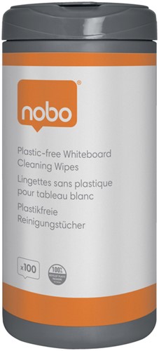 Whiteboardreinigingsdoekjes Nobo plasticvrij 100st 100 Stuk