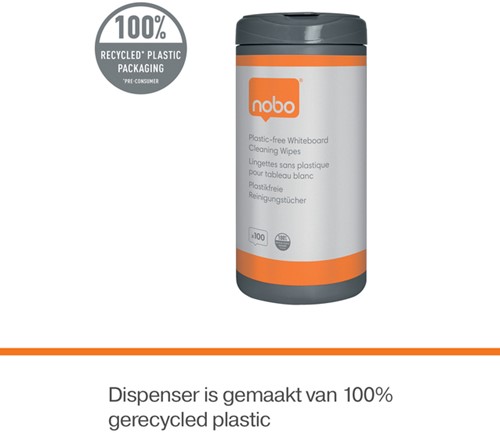 Whiteboardreinigingsdoekjes Nobo plasticvrij 100st 100 Stuk-1
