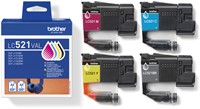 Inktcartridge Brother LC-521 zwart + 3 kleuren 4 Stuk-3