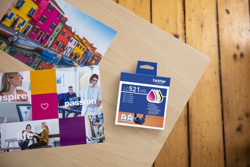 Inktcartridge Brother LC-521 zwart + 3 kleuren 4 Stuk-1