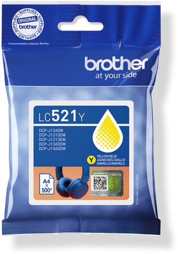 Inktcartridge Brother LC-521Y geel 1 Stuk