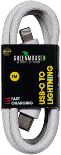 Kabel Green Mouse USB-C to Lightning data Woven 1m 1 Stuk