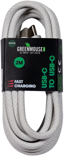 Kabel Green Mouse USB-C to USB-C data Woven 2m 1 Stuk