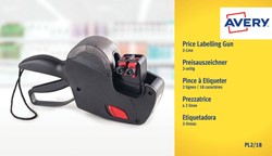 Etiketteertang Avery PL2/18 2 regels zwart 1 Stuk