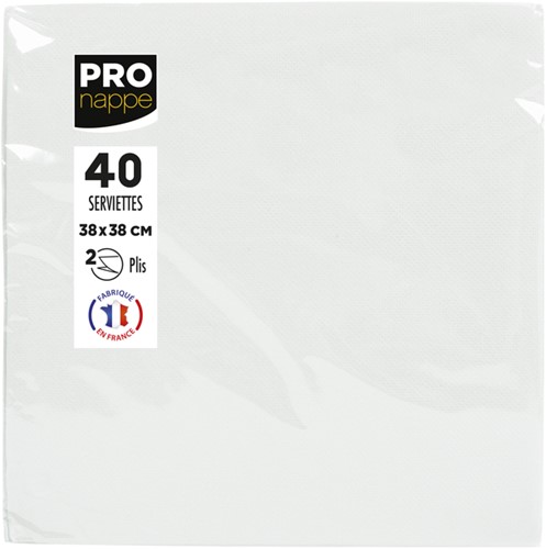 Servet Pronappe 380x380mm 40 vel wit 40 Stuk