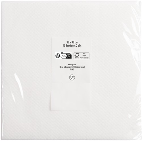 Servet Pronappe 380x380mm 40 vel wit 40 Stuk-2