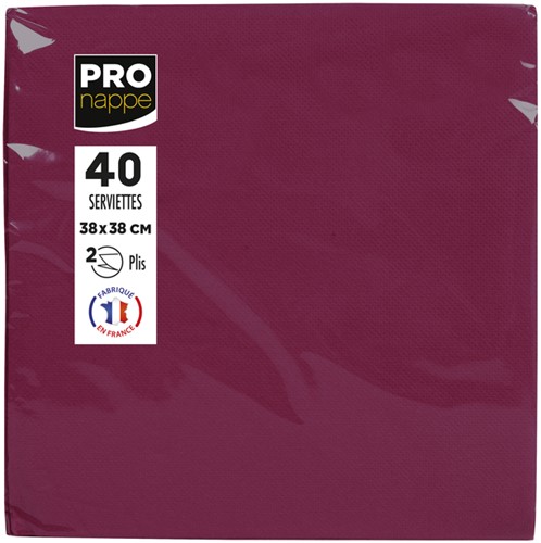 Servet Pronappe 380x380mm 40 vel bordeauxrood 40 Stuk