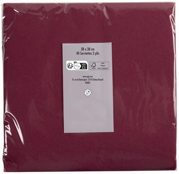 Servet Pronappe 380x380mm 40 vel bordeauxrood 40 Stuk-2