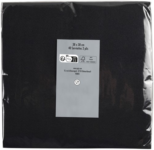 Servet Pronappe 380x380mm 40 vel zwart 40 Stuk-2