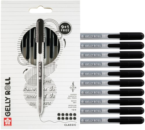 Gelschrijver Sakura Gelly Roll Classic 10st zwart 10 Stuk-1