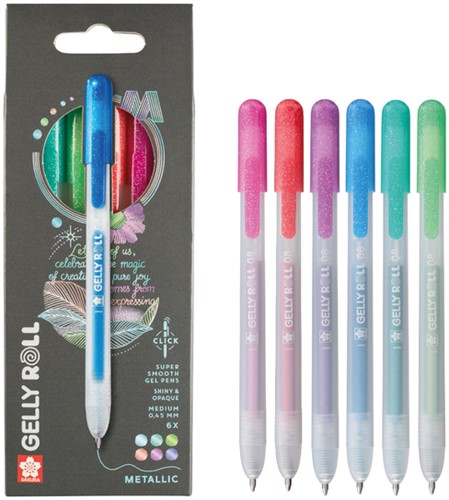 Gelschrijver Sakura Gelly Roll Metallic 6 kleuren 6 Stuk-1