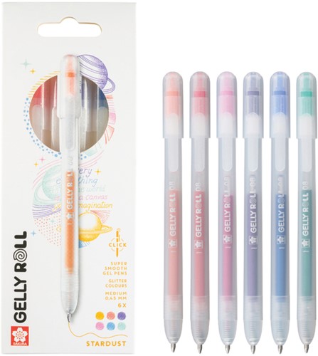 Gelschrijver Sakura Gelly Roll Stardust 6 kleuren 6 Stuk-1
