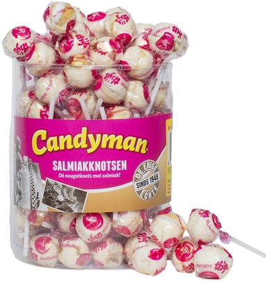 Lolly Candyman Salmiakknotsen 60 stuks 60 Stuk