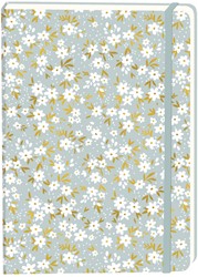 Notitieboek witte bloemen A5 lijn 92pag sc grijs 1 Stuk
