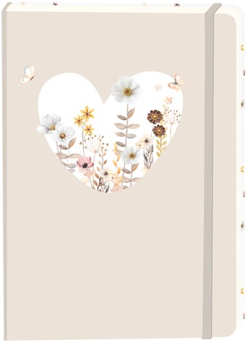 Notitieboek wit hart A5 lijn 92pag sc beige 1 Stuk