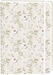 Notitieboek witte bloemen A5 lijn 92pag sc creme 1 Stuk