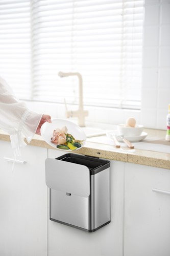 Afvalbak EKO Puro klein 7 liter zilver 1 Stuk-1