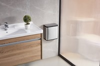 Afvalbak EKO Puro klein 7 liter zilver 1 Stuk-2