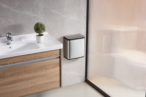 Afvalbak EKO Puro klein 7 liter zilver 1 Stuk-2