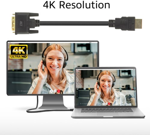 Adapterkabel ACT HDMI-A male naar DVI-D male 1m 1 Stuk-3