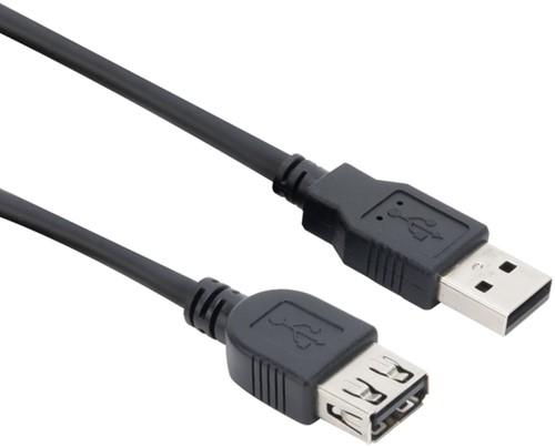 Kabel ACT USB 2.0 A male - USB A female zwart 0.5m 1 Stuk